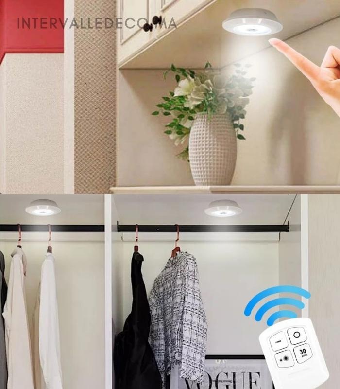 Lampe d'armoire sans fil LED avec télécommande