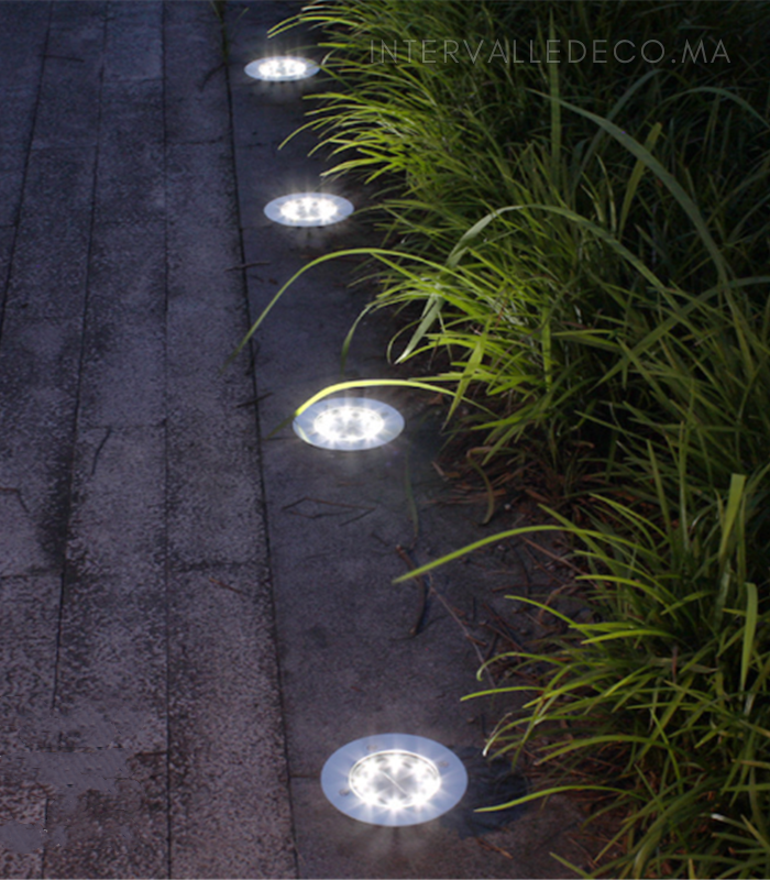 Lot de 4 lampes solaires à LED pour jardin, éclairage extérieur en