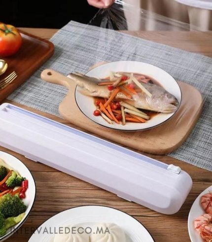 Distributeur Mural 6-en-1 Pour Film Alimentaire, Papier Alu Et Essuie-tout - Avec Couteau Intégré, Blanc - 6