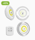 3 Lampes LED sans fil à piles pour éclairage plan de travail cuisine ou placard