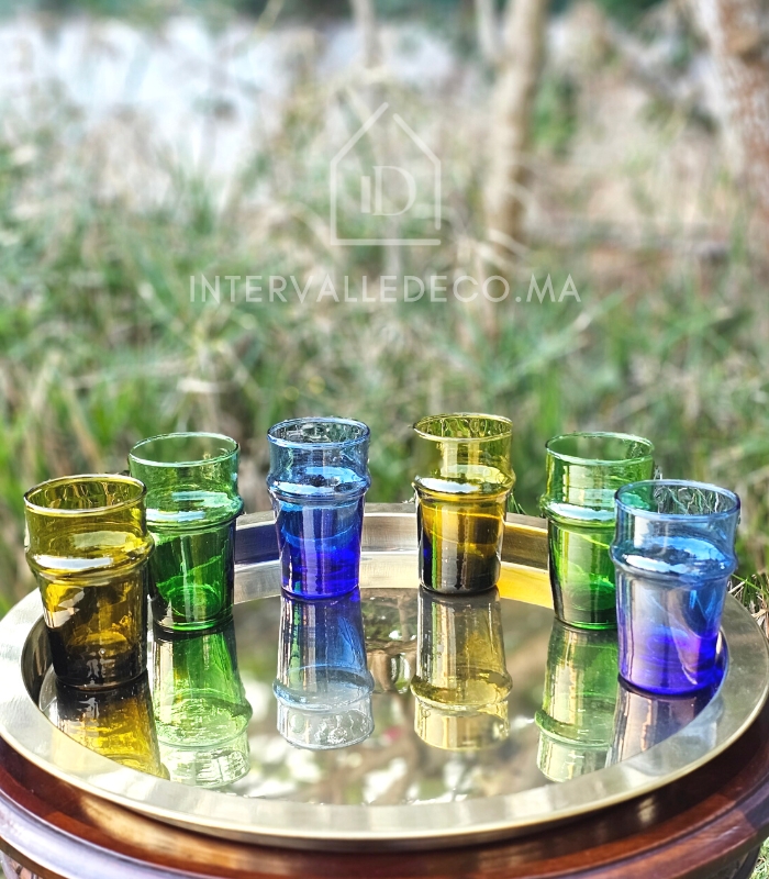 Lot de 6 verres en verre pour thé marocain : : Cuisine et Maison