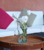 Vase Beldi en verre soufflé artisanal transparent