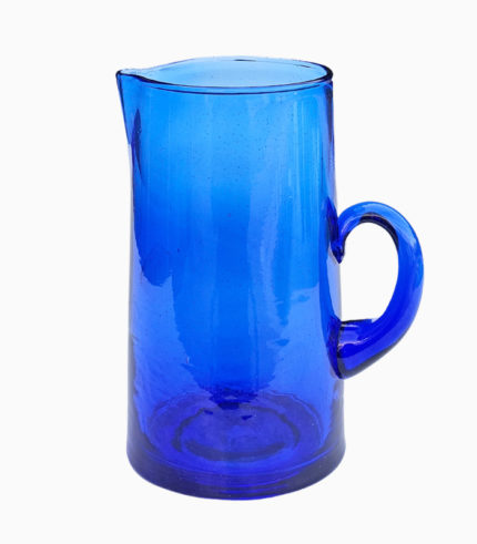 Carafe en verre Beldi bleue