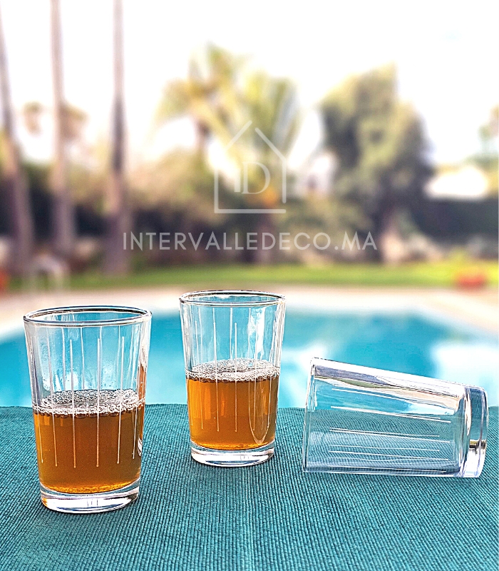 Set de 12 verres pour thé marocain Argentée