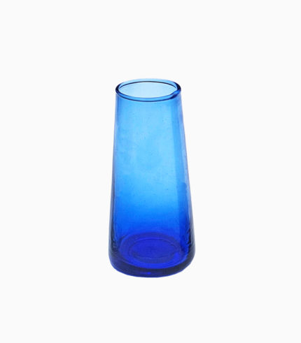 Vase soliflore en verre soufflé bleu