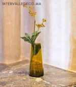 Soliflore en verre soufflé marron