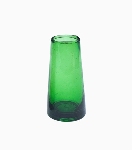Vase soliflore en verre soufflé vert