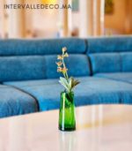 Vase soliflore en verre soufflé vert