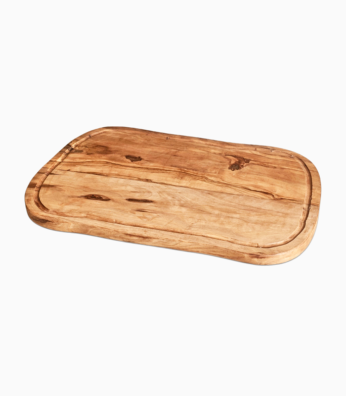 Planche à découper en bois d'olivier avec rebord