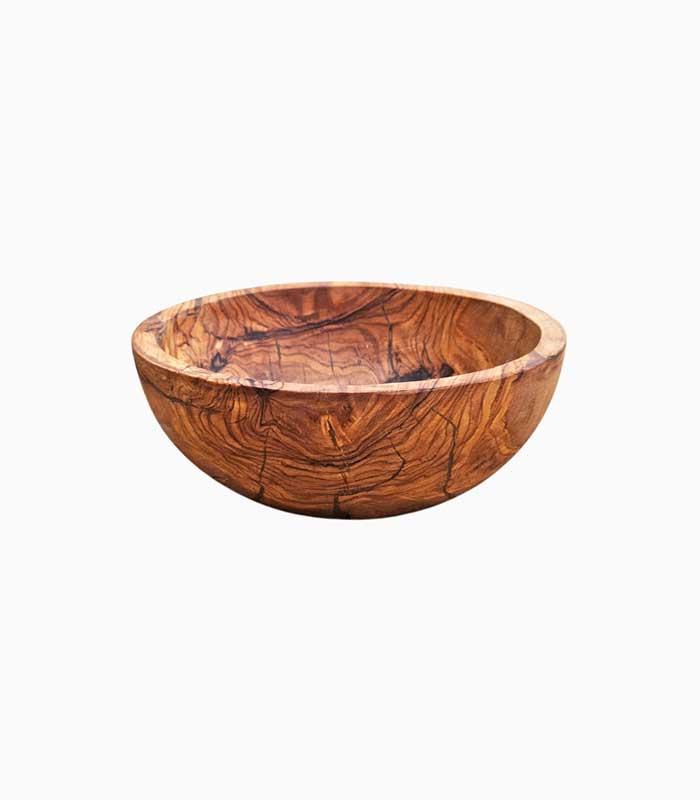 D.O.M. Bol Ovale En Bois D'Olivier Naturel 32cm - Saladier Rustique Et Décoratif