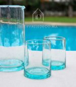 Verres à eau en verre soufflé artisanal transparent