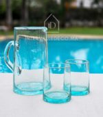 Verres à eau en verre soufflé artisanal transparent