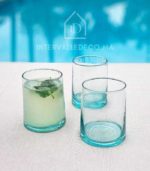 Verres à eau en verre soufflé artisanal transparent