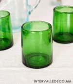 Verres à eau en verre soufflé artisanal vert