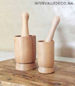 Mini mortier et pilon en bois d'acacia