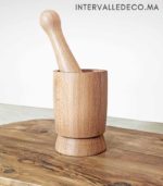 mortier et pilon en bois d'acacia