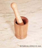 Petit mortier et pilon en bois d'acacia