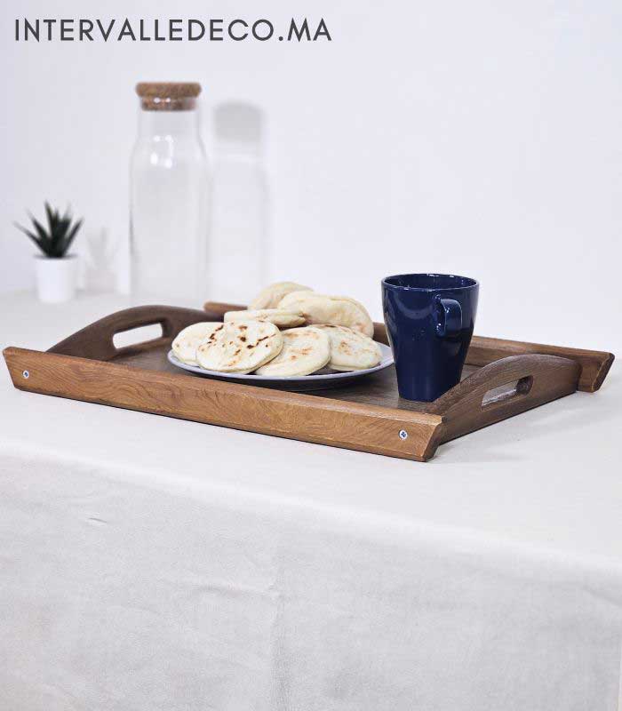 Plateau de service rectangulaire en bois
