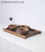 Plateau de service rectangulaire en bois