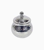 Sucrier marocain martelé en cuivre nickelé