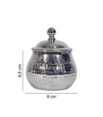 Sucrier marocain martelé en cuivre nickelé – Image 7