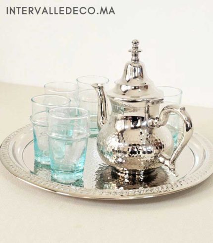 théière marocaine martelée en cuivre nickelé