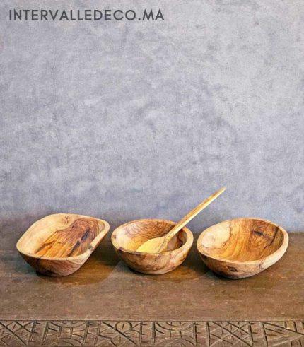 Coffret cadeau vaisselle en bois d’olivier