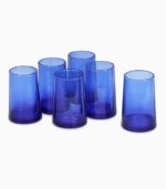 Verres à jus en verre soufflé bleu