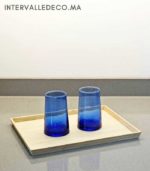 Verre à jus en verre soufflé bleu grand odèle