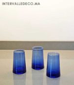 Verres à jus en verre soufflé bleu