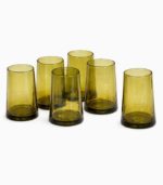 Verres à jus en verre soufflé marron