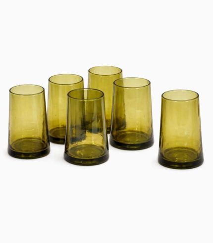 Verres à jus en verre soufflé marron