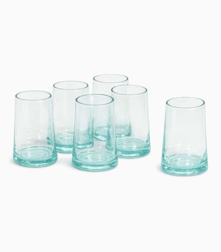 Verres à jus en verre soufflé transparent