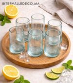 Verres à jus en verre soufflé transparent