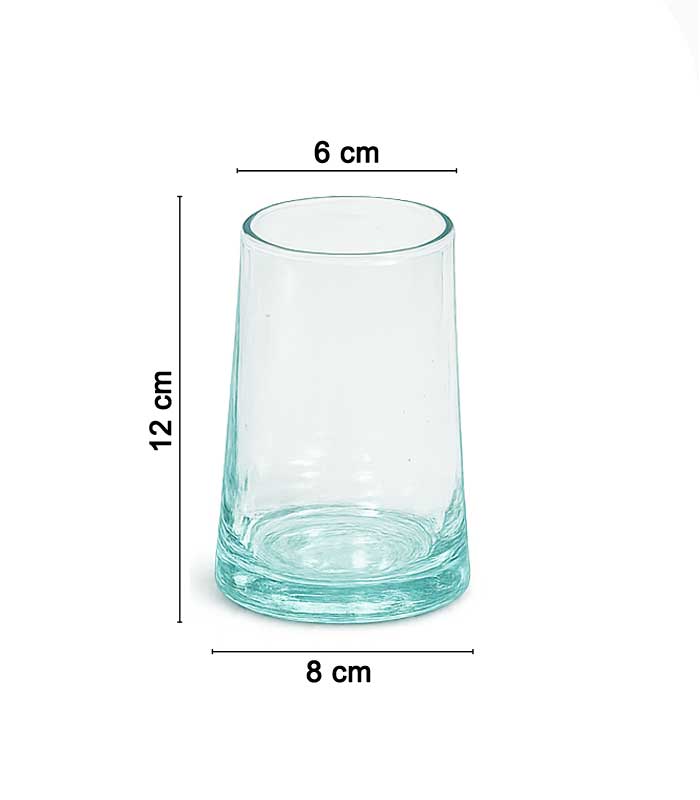 Verres à jus en verre soufflé transparent