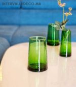 Verres à jus en verre soufflé vert