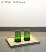 Verres à jus en verre soufflé vert